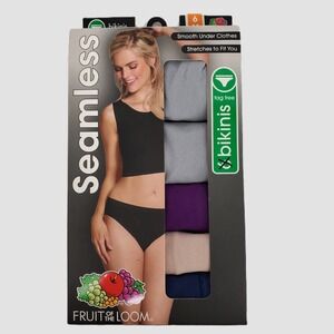 Fruit of the Loom Womens Seamless Bikini Panties 5 Pack Size 6 M Assorted Colors